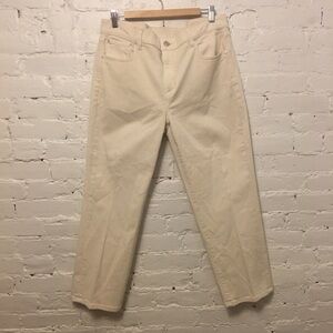 AYR the frenchie cropped straight leg jeans in vanilla size 33
